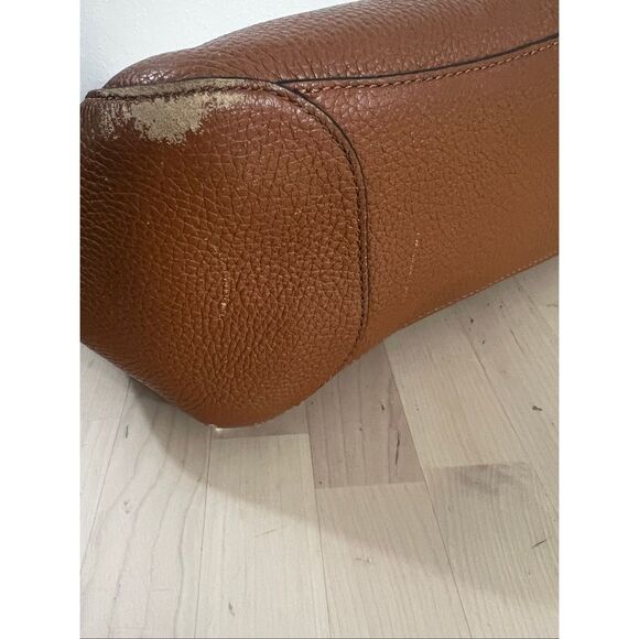 Kate Spade New York Leila Medium Flap Backpack Brown Pebbled Leather - Picture 7 of 14